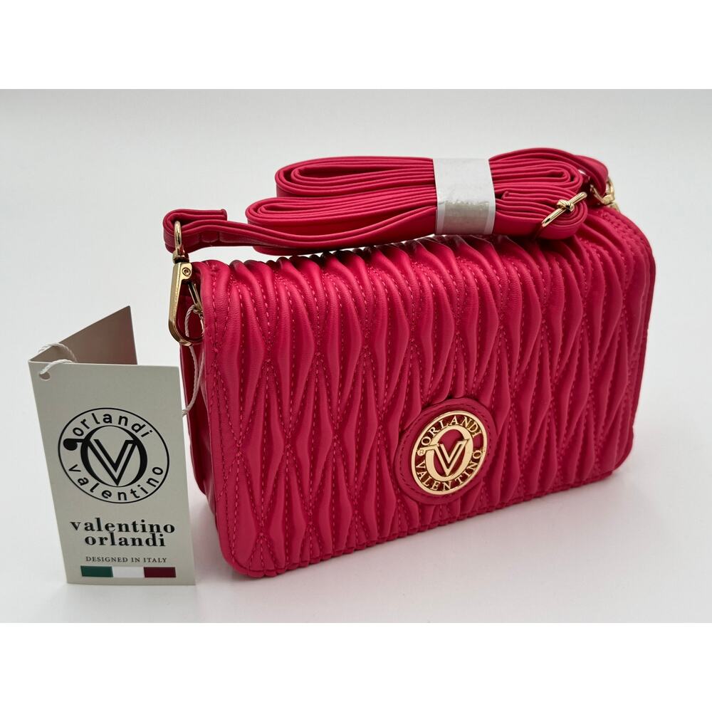 NWT Valentino Orlandi Quilted Crossbody Bag Pink Retail $100